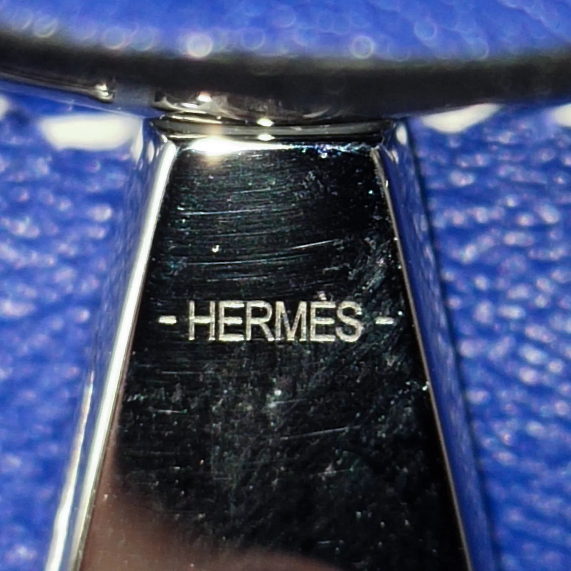 New) (Like Unisex Leather Hermès Pre-Owned Blue Calf Authenticated Bridado Cheri Backpack