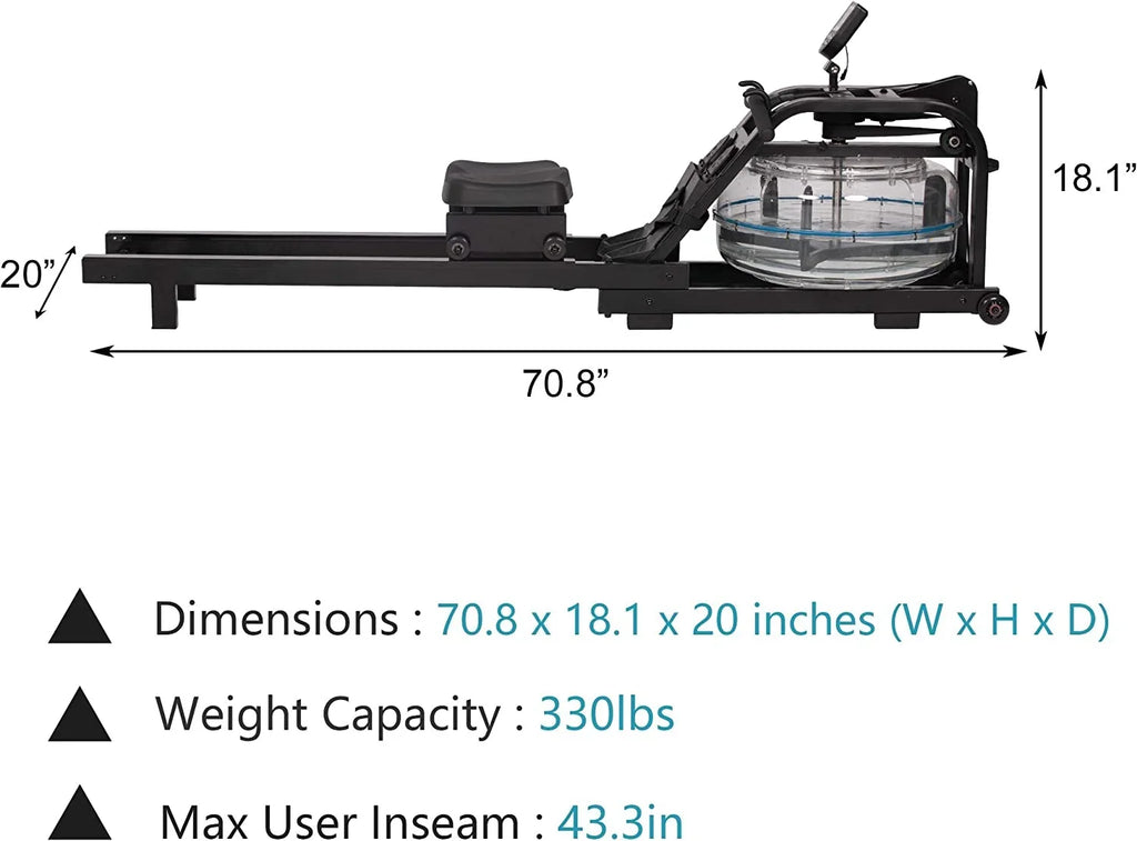 Water Rowig LCD Body Gym With Adjustable Moitor For Traiig Home Exercise Rower Resistace Whole Equipmet Water Machie Idoor