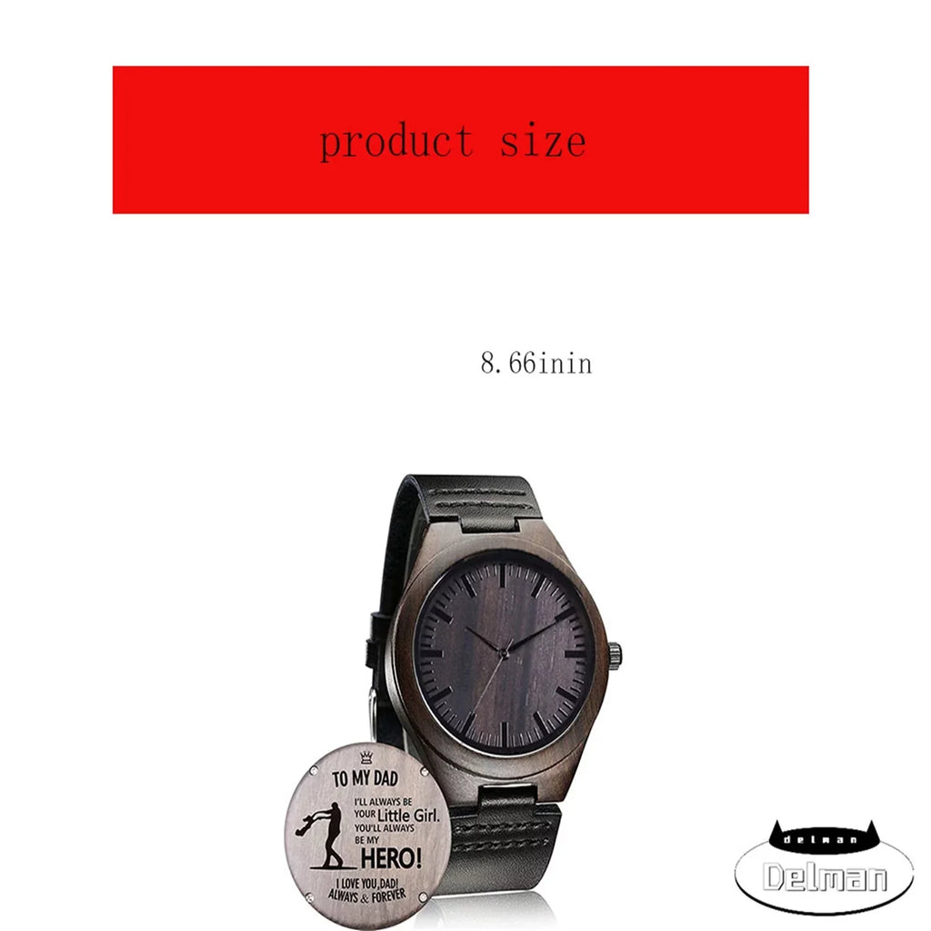 Family Watch Women Son Mom for Wooden Wife Men Wood Husband Watch, Casual Engraved Handmade Dad Customized