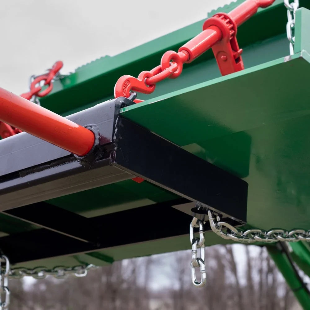 Binders Ratchet Titan Conus Dual HD Attachment, Universal 3000 Bucket LB Tractor Attachment, Bale Loader Included Tines, and Hay Front Attachments Skid Prong 43" Spear Chains Steer Capacity, 2