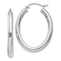Men Hoop Adults Earrings; for for 3.5mm White and Women Teens; Gold Polished Oval Real 14kt Tube and