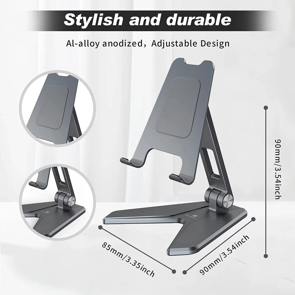 Compatible Fatigue 4-8'' Stand Phone Can (Grey) Mobile Pain, Desktop Aluminum Neck Accessories Foldable and with Holder, All Reduce Phones, Thickened Mobile Desktop Stand iPhone,