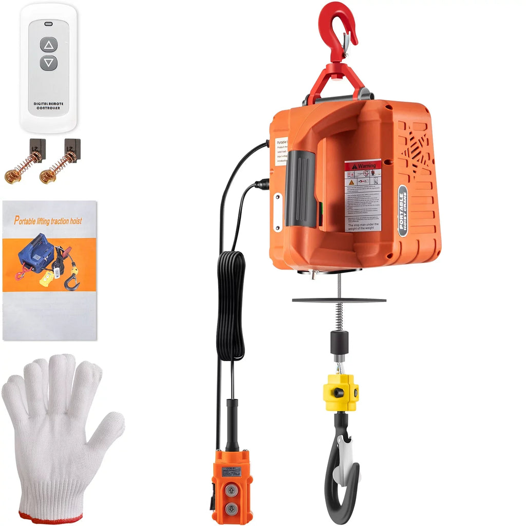 Lifting Crane Hoist Electric Towing VEVOR Portable 3-in-1 Winch Winch, 110V for Power Winch, 1100lbs 1500W Electric Electric Hoist