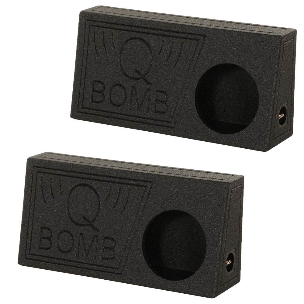 Black Pack) (2 Subwoofer Spray Vented Box QPower with 10" QBomb Bedliner Single