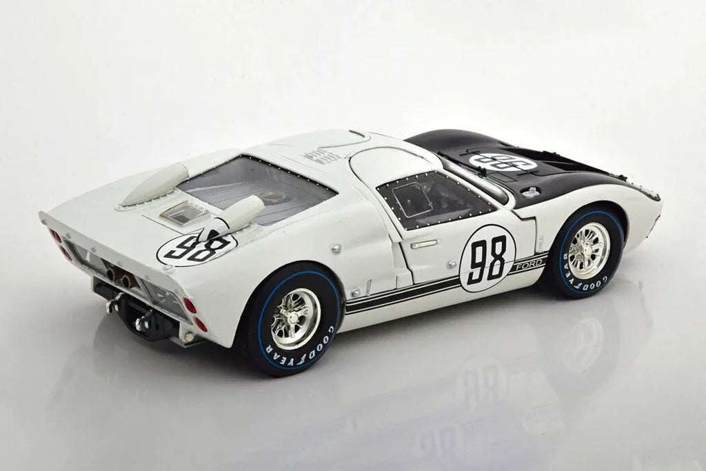 Toy - SC415W Shelby scale Ford White MK Diecast Collectibles Car 1/18 II - Model Shelby 1966 #98, GT-40