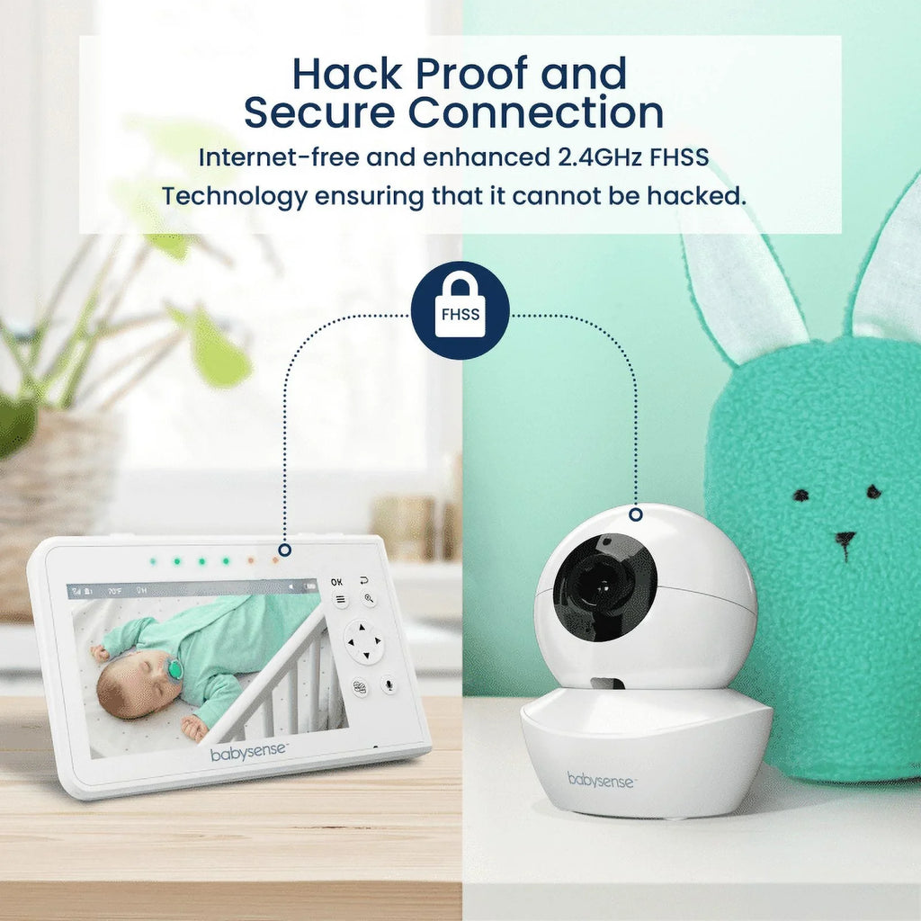 Two-Way Vision, Video Light Babysense with Screen Monitor, 4.3" Split Display Talk, & 2 PTZ Cameras, Long Range, Night V43 Baby