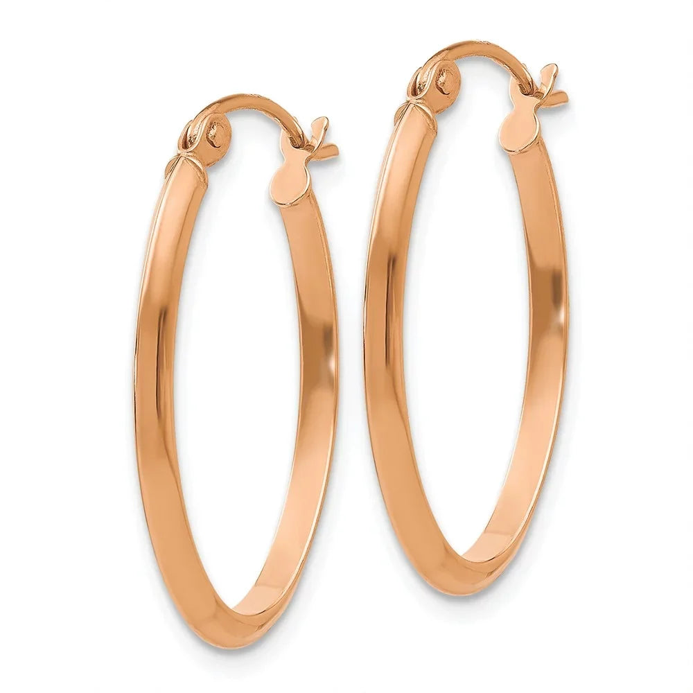 Real Polished for 14kt Adults and Earrings; Tube and for Teens; Men Oval Rose Women Gold
