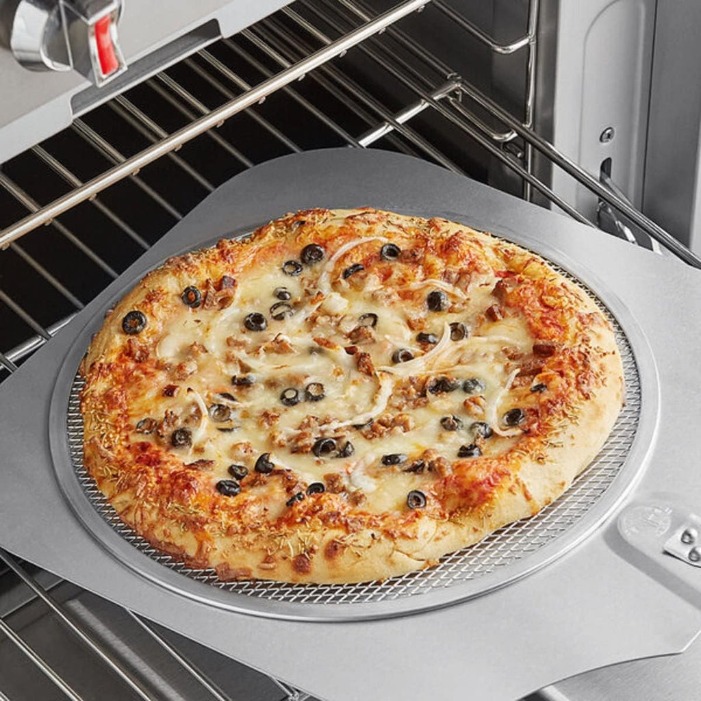 Pizzeria Pizza Kitchen 2 Baking Home TrueCraftware- of Tray Pizza Screen & Round Seamless 15” Pan Rim- Restaurants Tray Pizza Aluminum for Bakeware Baking Round Screen Set