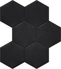 Real and Self Matte Black Tiles Bathroom(11.57''x10.35'',10-Sheet) Hexagon Big Adhesive 3D Stick Kitchen Peel PET Backsplash for