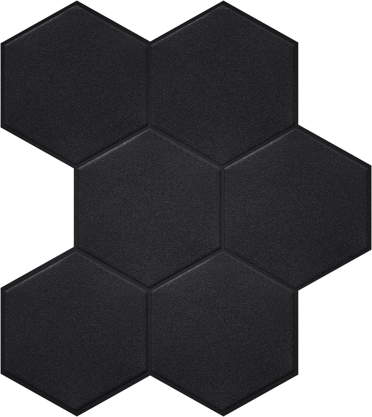 Real and Self Matte Black Tiles Bathroom(11.57''x10.35'',10-Sheet) Hexagon Big Adhesive 3D Stick Kitchen Peel PET Backsplash for
