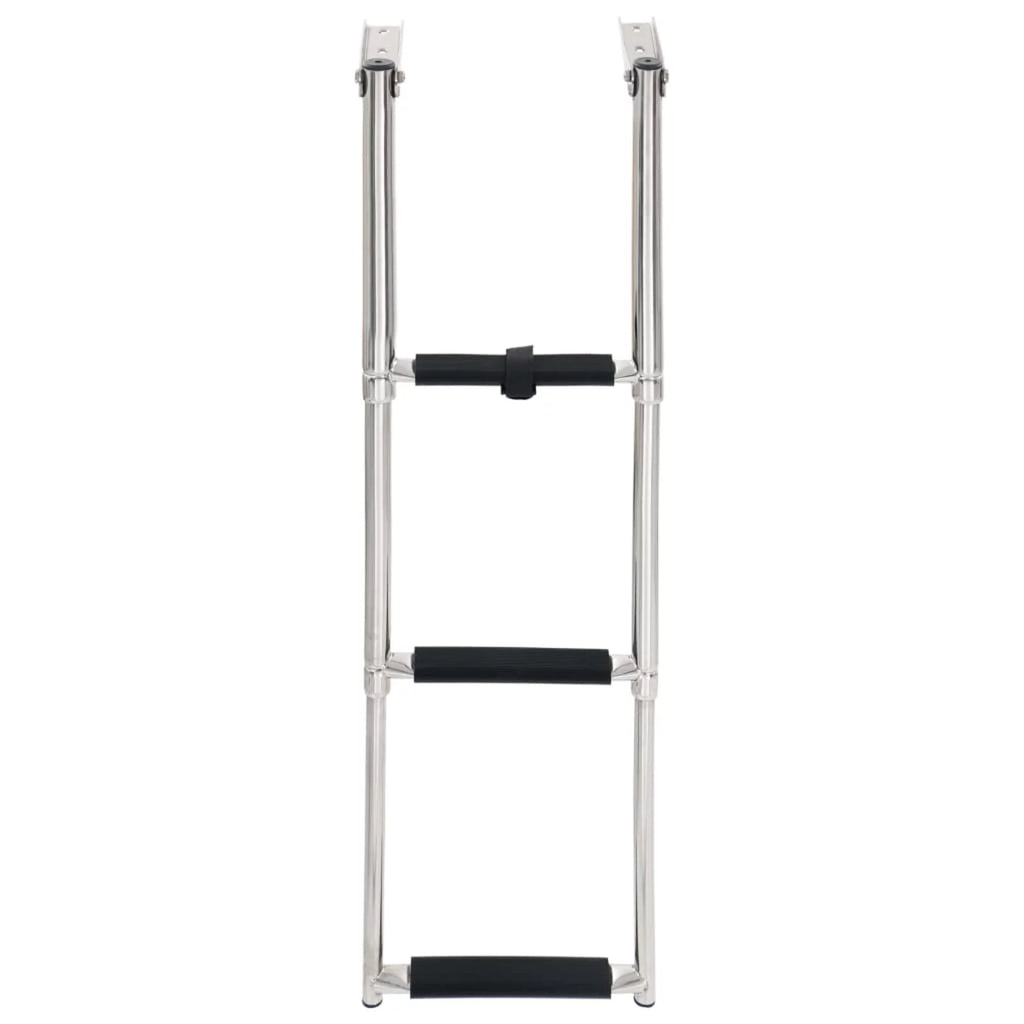Ladder and Boarding Boat Mounting Ladder Dcenta Platform Swimming 3 for Telescopic Folding Non-Slip Steel Pool, Stainless