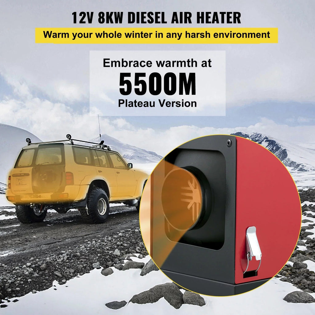 in 8KW, Switch, Car, 12V One LCD Outlet Heater Parking Diesel Trailer with Vehicles Control Engineering Truck, Air Diesel and Silencer, Bus, Air Motorhomes VEVORbrand One Wireless for Boat All