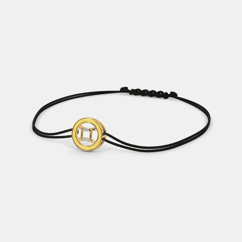 Gemini Yellow SILBERO Elegance 18Kt Cord INDIA Adjustable in Enid Gold - Bracelet The