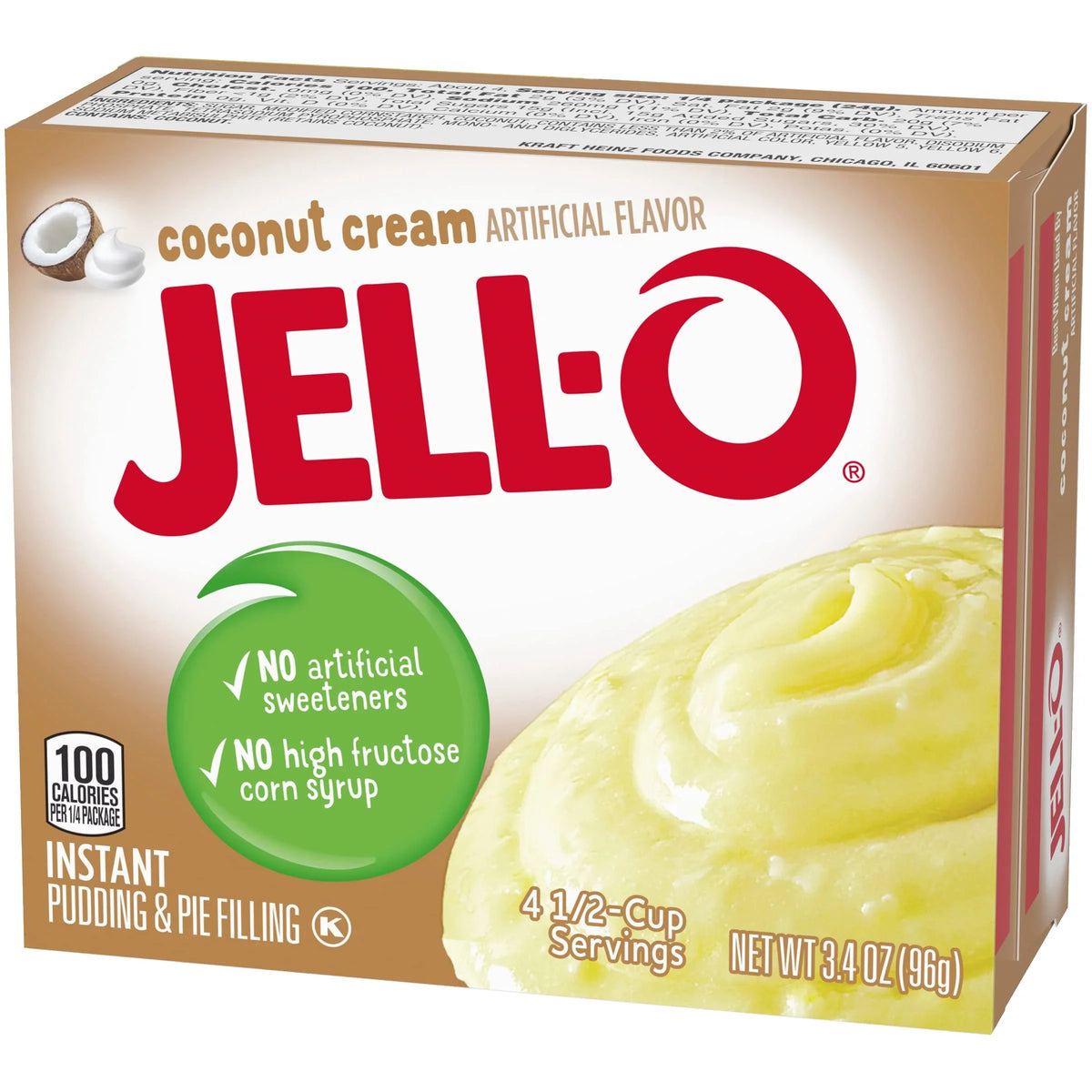 Cream Jell-O & 3.4 Filling Coconut Pie Oz Deliciously 24 Packs Pudding of Creamy Indulge - in Boxes!