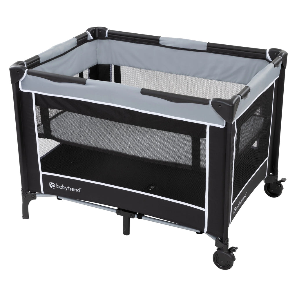 Trend Playard Grey, – with Twinkle Baby Unisex Portable Bassinet Flat