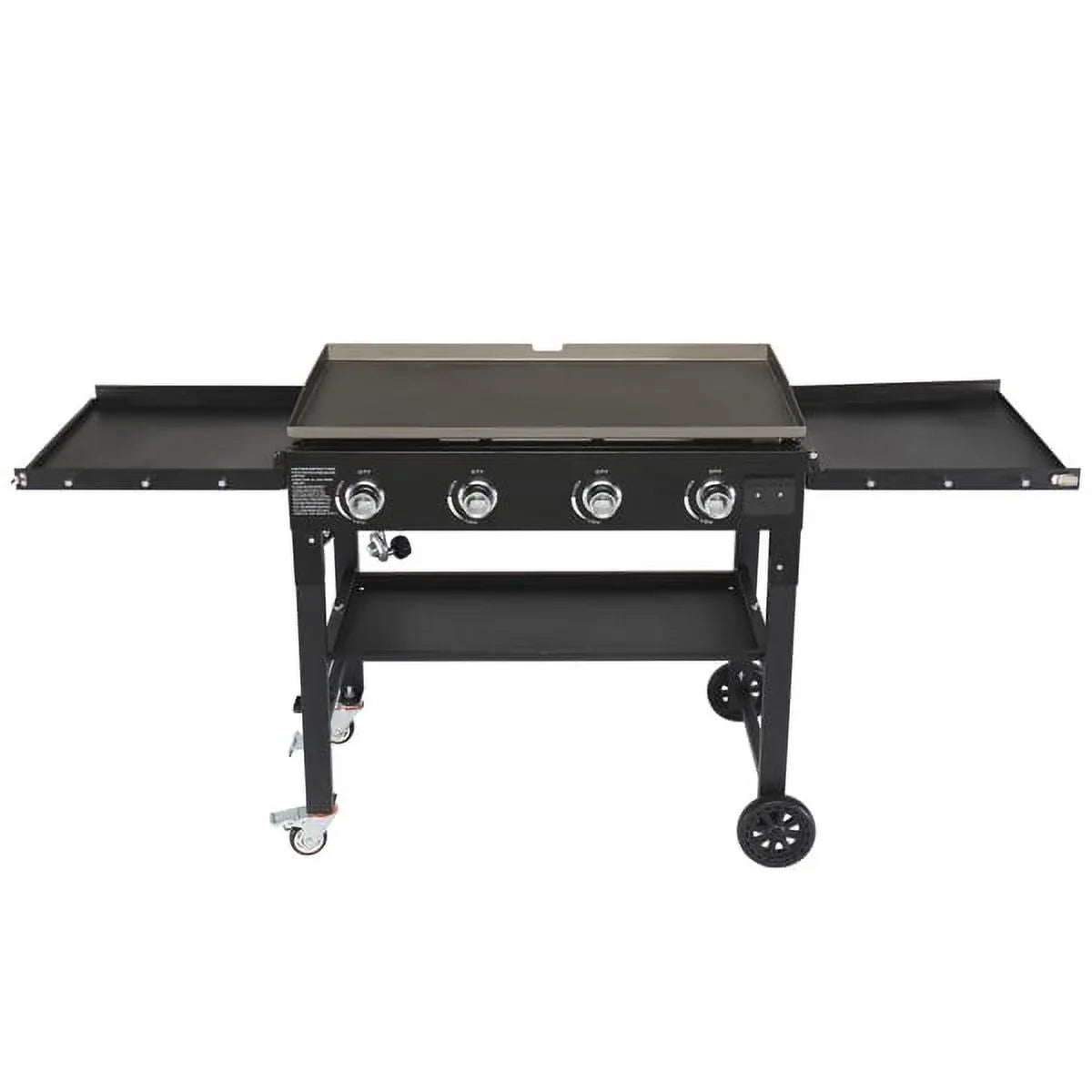 with Side Outdoor Grill Spice Garden Cooking BBQ Grill Picnic SYTHERS & Gas 4-Burner Propane Patio Foldable Shelves Rack, Stainless Backyard Barbecue for Steel