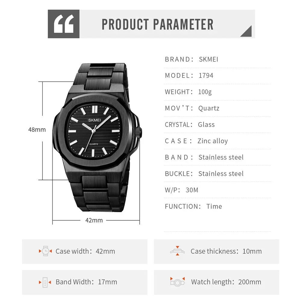 Luxury Watch Steel Business Gold Male For Men Gift Wristwatch Quartz