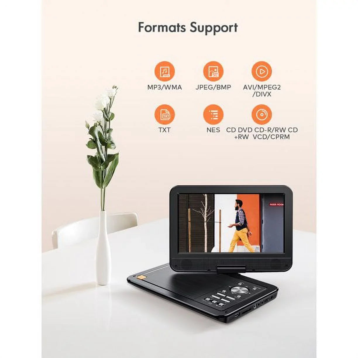 HD Screen, Yoton 9.5" Built-in Kids Portable Battery Player Hours Car, DVD for 4-6 and 7.5" with Swivel