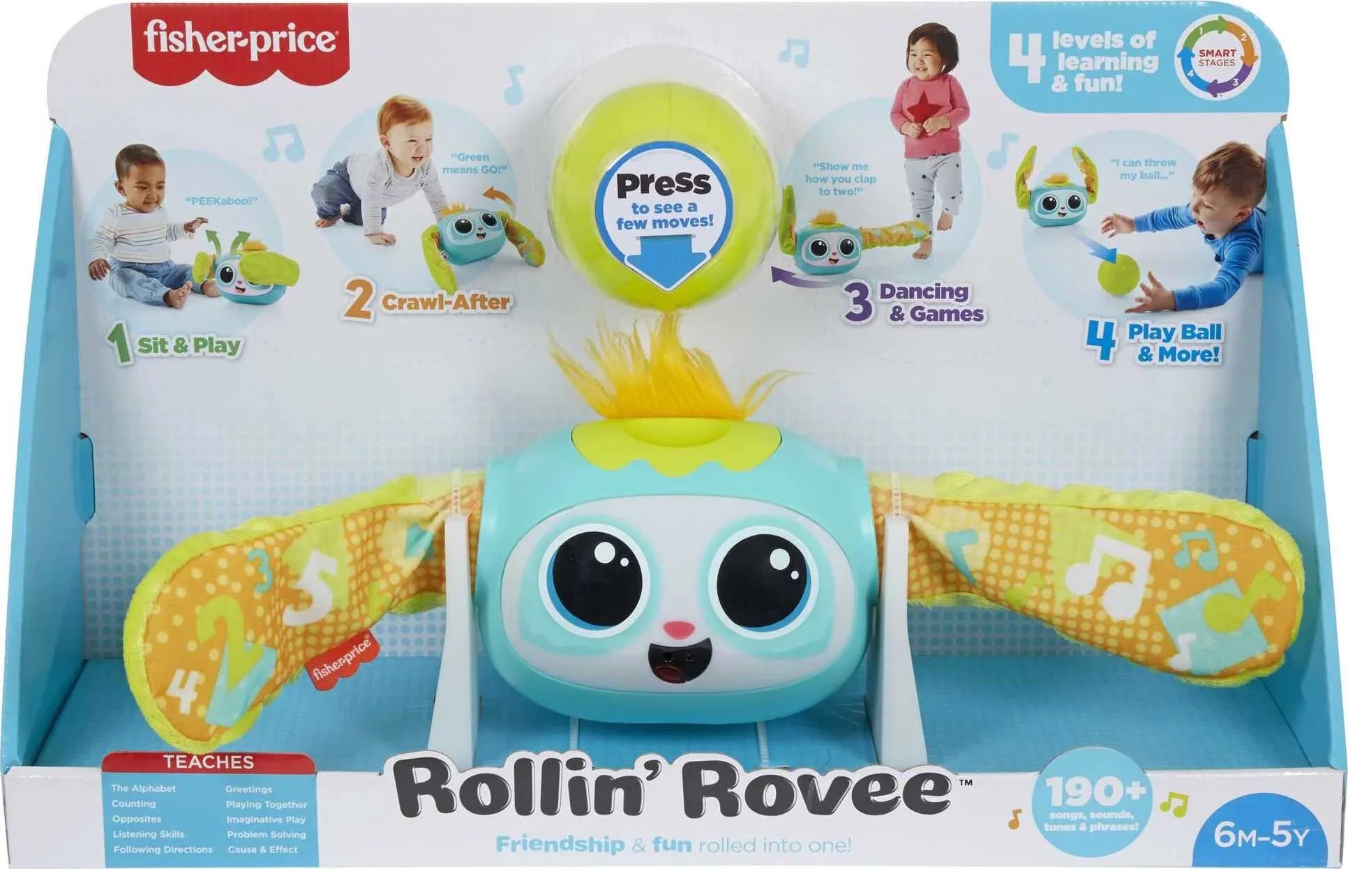 Preschool with Fisher-Price Learning Lights, Music Baby and Toy Toy Rollin’ Toddler Rovee Child and