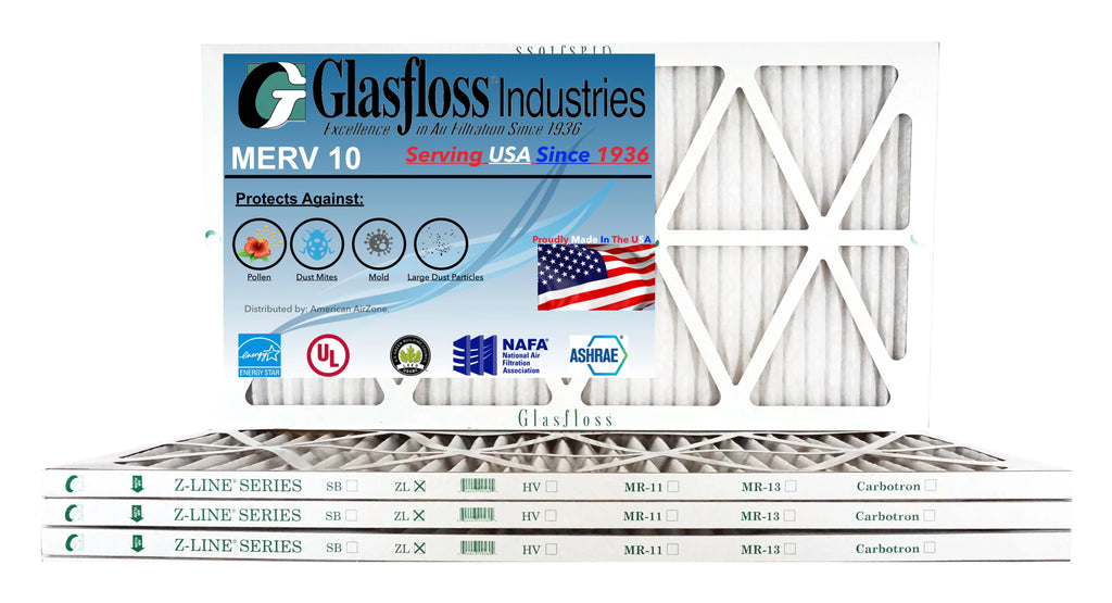 (Actual Glasfloss 10 - 24x36x1 inch) - - Made MERV -Qty:4 USA in Furnace Air 35.5x7/8 Filter 23.5 Size: x