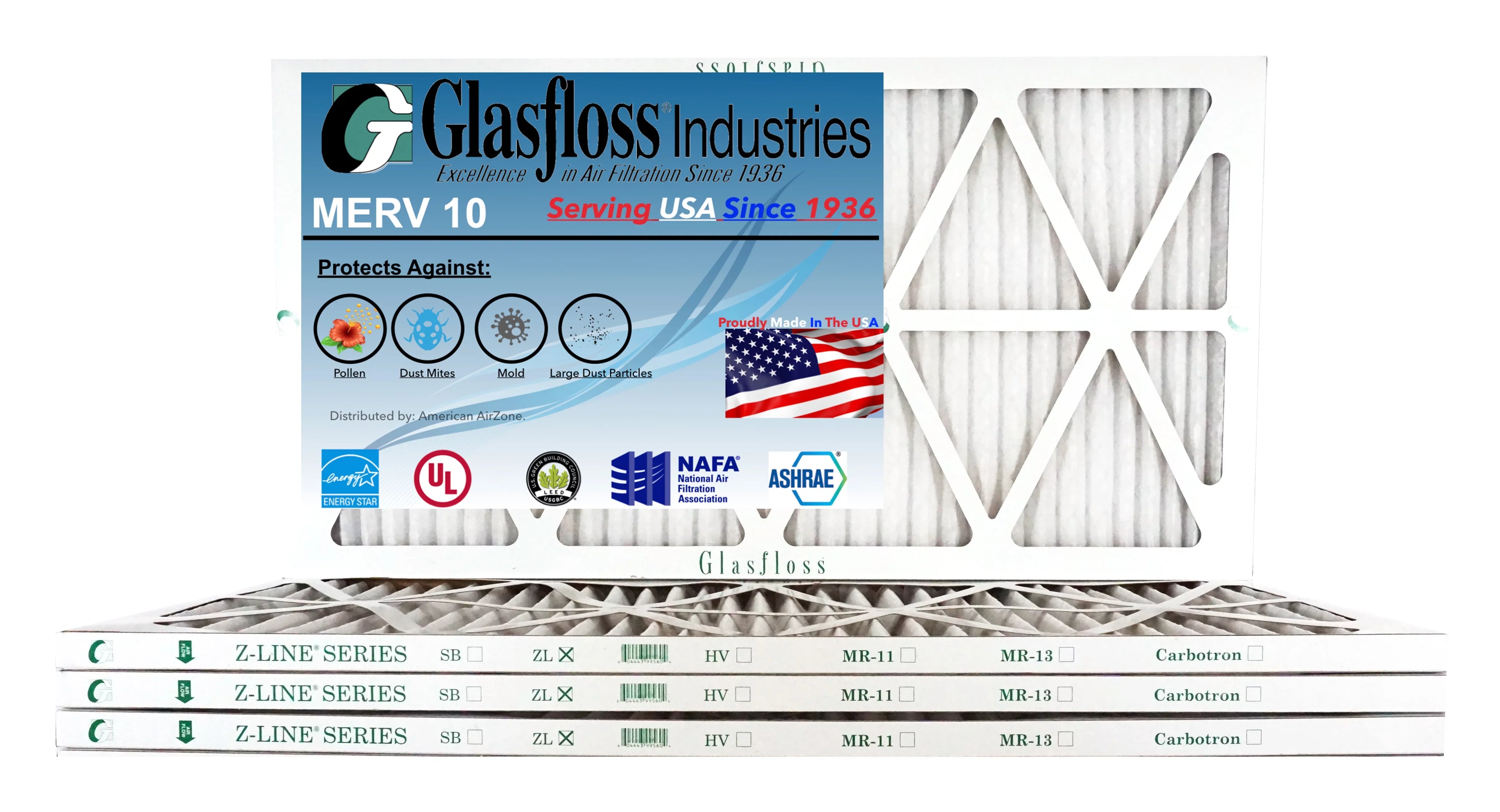 (Actual Glasfloss 10 - 24x36x1 inch) - - Made MERV -Qty:4 USA in Furnace Air 35.5x7/8 Filter 23.5 Size: x