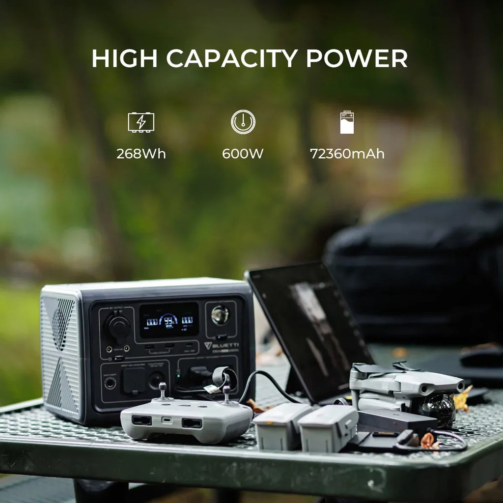 BLUETTI Station Generator, Power Home Bag,600W W/Carry LiFePO4 Use, EB3A Solar Generator, for Emergency 268Wh Portable Camping,