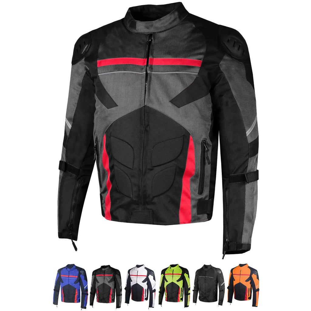 Waterproof Jacket Rain AirTrek Grey Touring L Biker Armor Motorcycle Mesh Men
