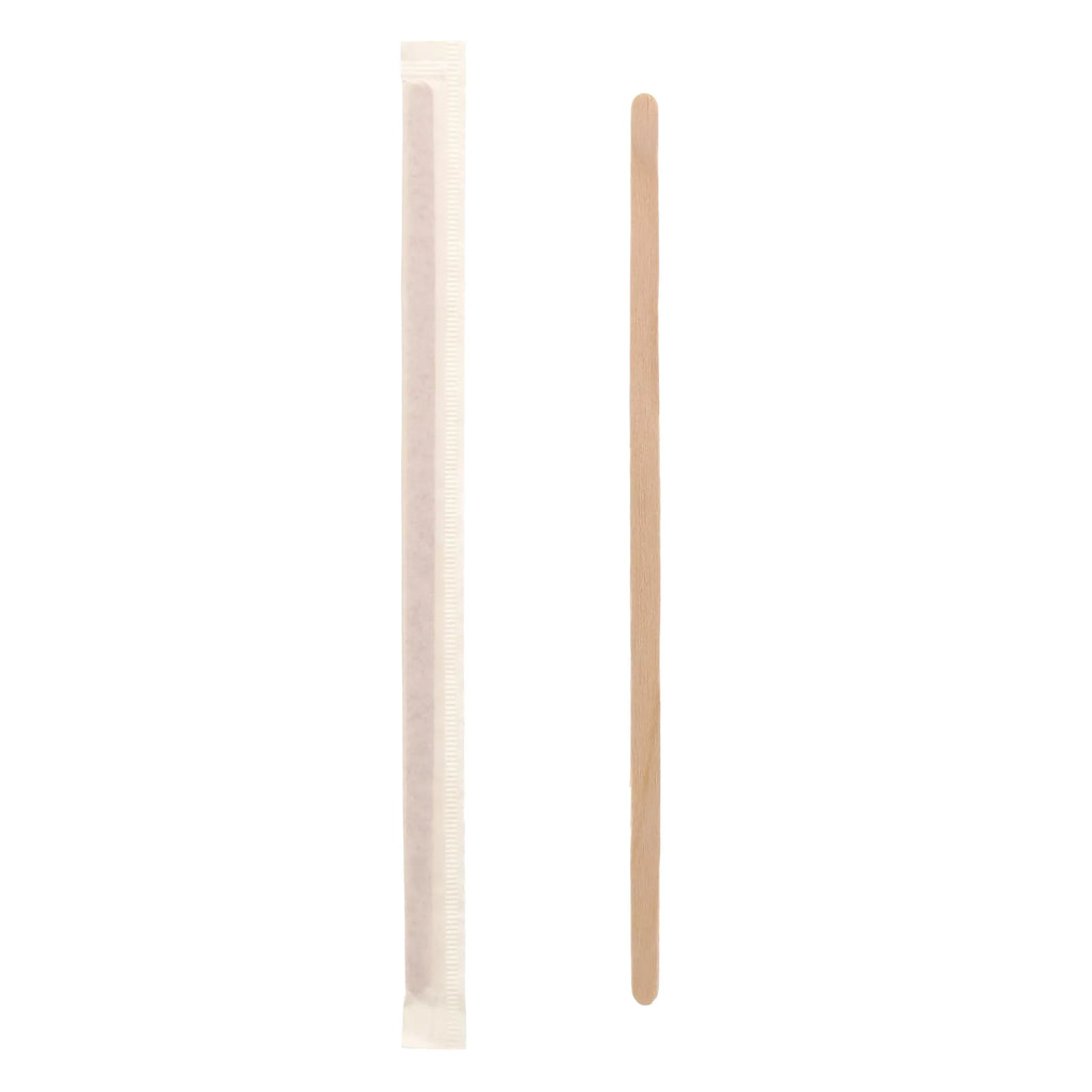 7.5" Case of Royal 5000 Wrapped Individually Coffee Wood Stirrers