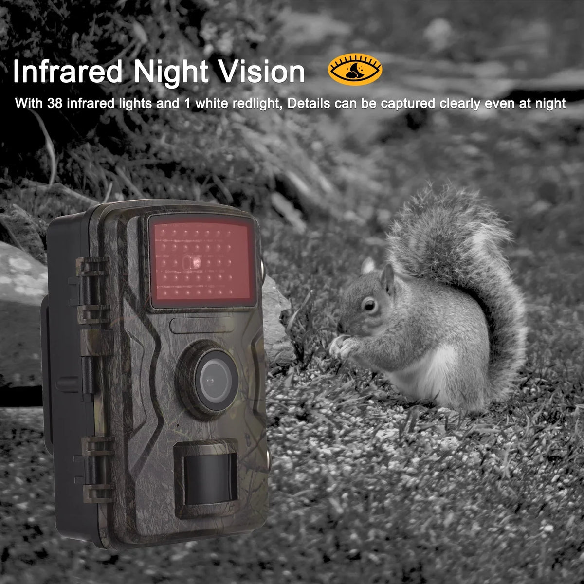 Supports IP66 0.8s Screen 16MP Motion Inch TFT Activated Color Time 2.0 Wildlife 1080P Waterproof Tracking Night Vision with Trigger Infrared Andoer Trail