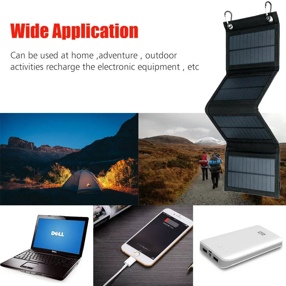 Portable Outdoors for Bank Solar Phone 80W Solar Hiking Panel Fishing Emergency Power Waterproof Charger Camping Charger Phone Solar