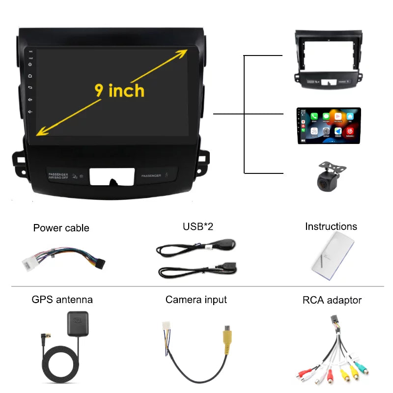 Navgation Player 2 Mitsubishi Auto Car Outlander Radio For CW0W Android Carplay Multimedia - GPS 2013 2005 Screen Android