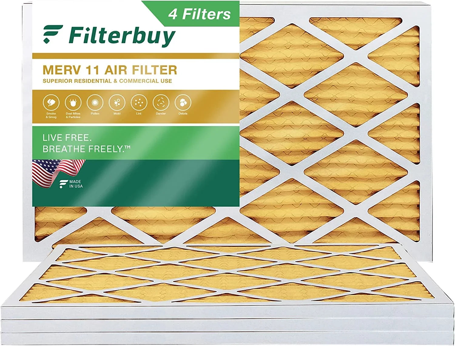Furnace Filters MERV AC 15x30x1 Air 11 (4-Pack) Pleated HVAC Filterbuy