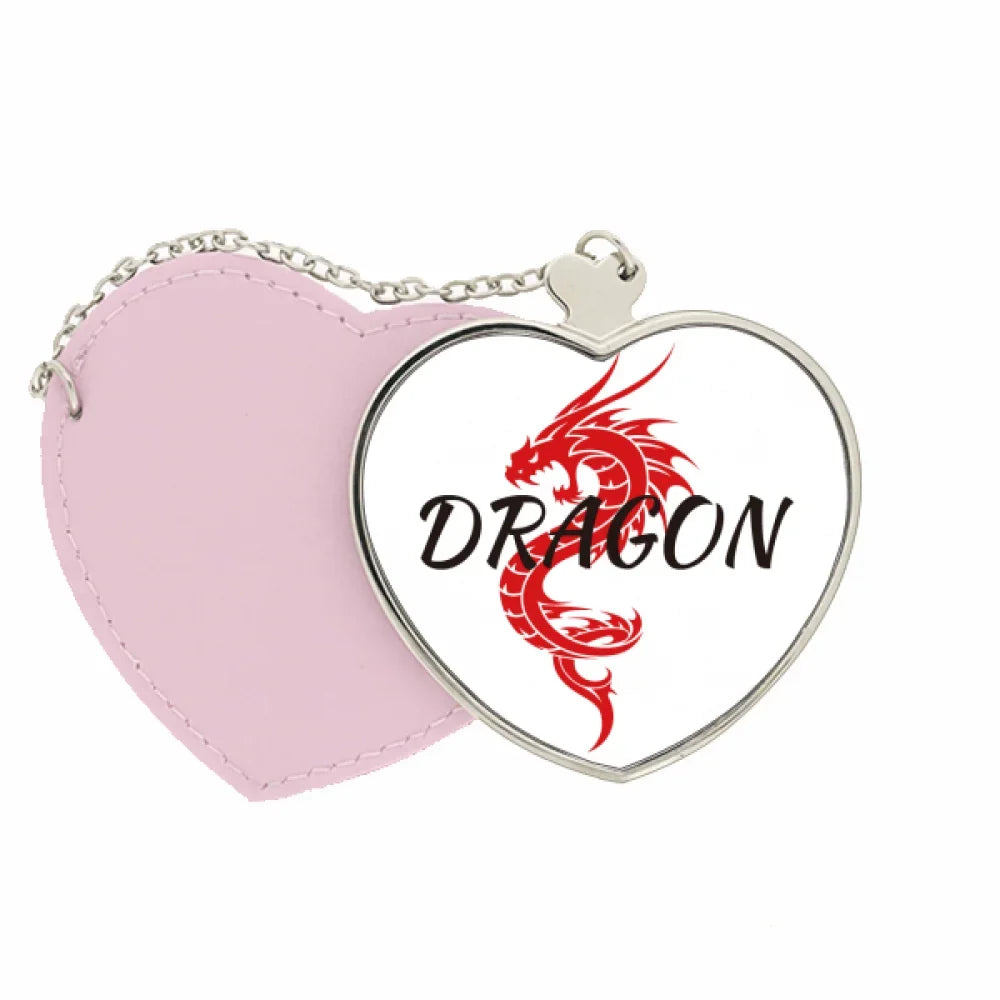 Animal Myth West Heart Purse Makeup Dragon Travel East Winged Mirror Pink