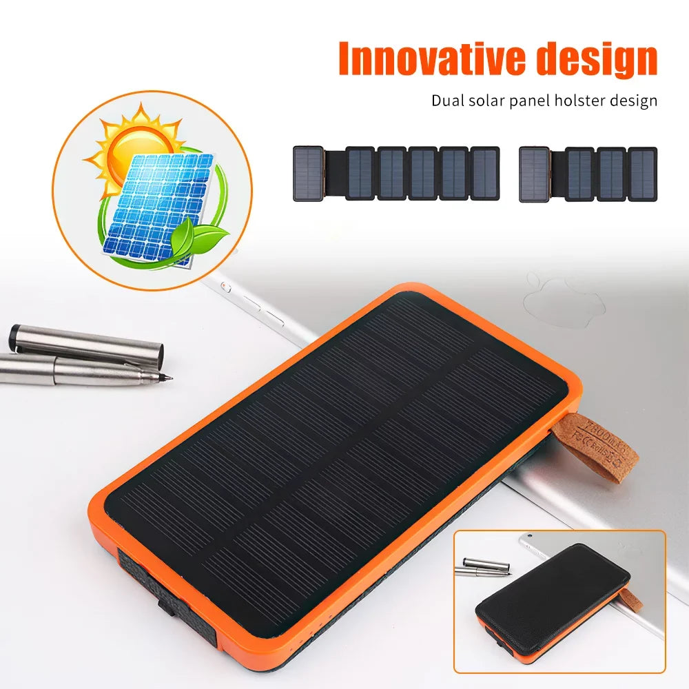 Battery Charger Tablets Fast Portable Phones, Bank, Power 26000mAh, Outdoor Charge Pack Solar for USB