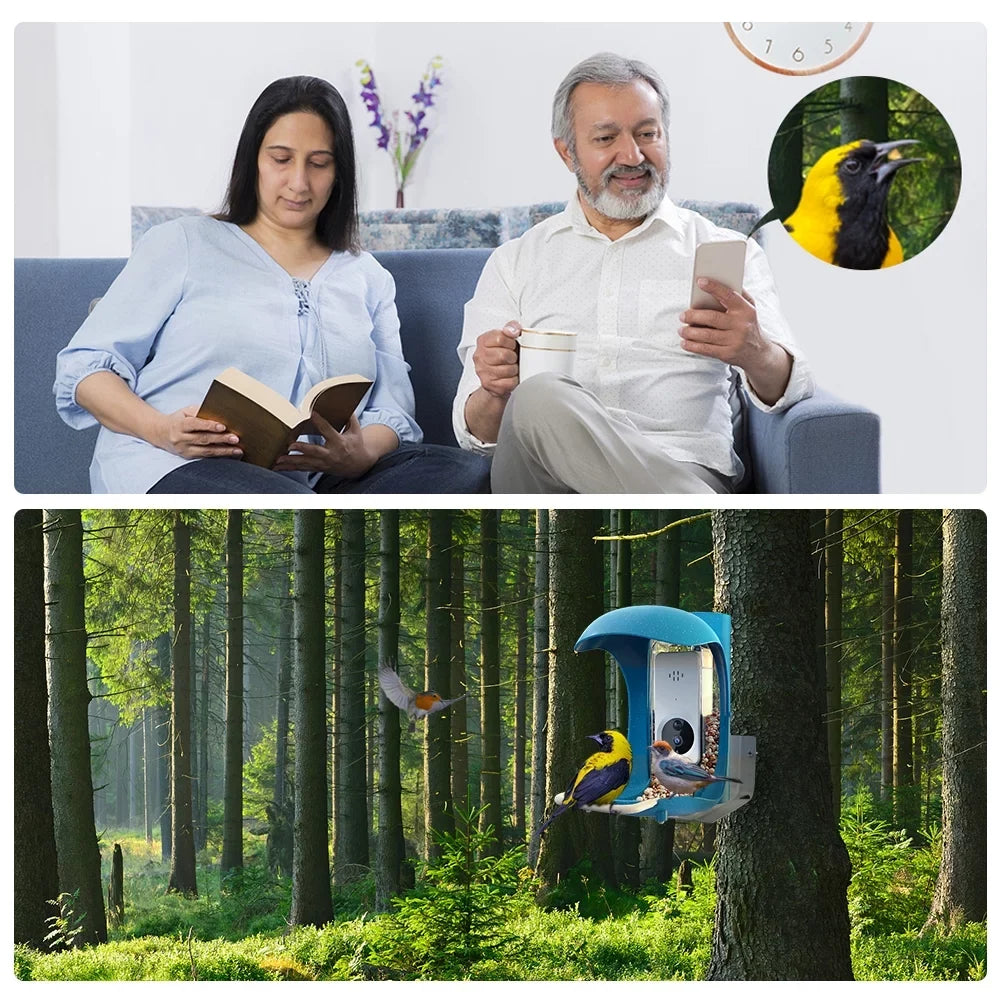 Bird Bird Automatic Camera, Feeder App Rechargeable Feeder, Notification, Smart House+ with , Wild Bird Battery Sensing, AI Bird Recognition Outdoor