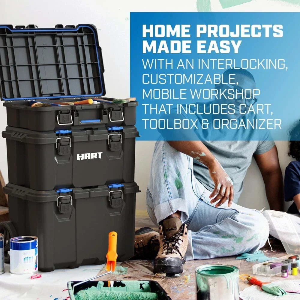 3 Storage Mobile for and Organization, System Toolbox Resin Plastic Toolbox Piece Stack System, Modular