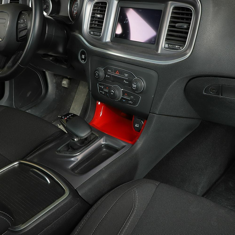 Red ABS Teledu Center Storage Shift Panel Console Gear Trim