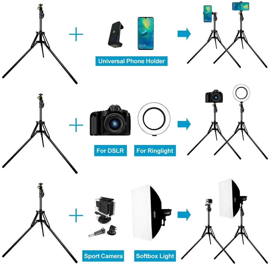 Cell Bluetooth Camera Ultra Phone Tall Tripod Tripod, Stick with Phone Remote Holder 78 Extendable inch Selfie and