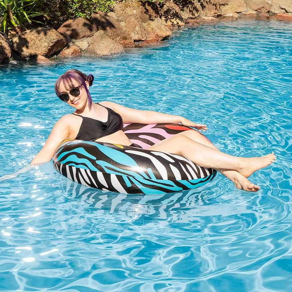 Inner Ring Zebra Float 39" Tube Central Inflatable Swim Stripes Multi-Color
