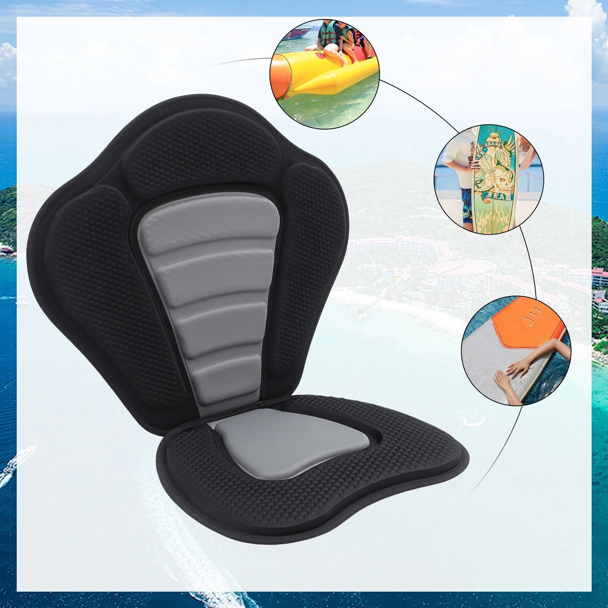 w/ Bag Kayak Seat Rest Seat Cushion Kayak Comfortable Padded Seat Seat Storage