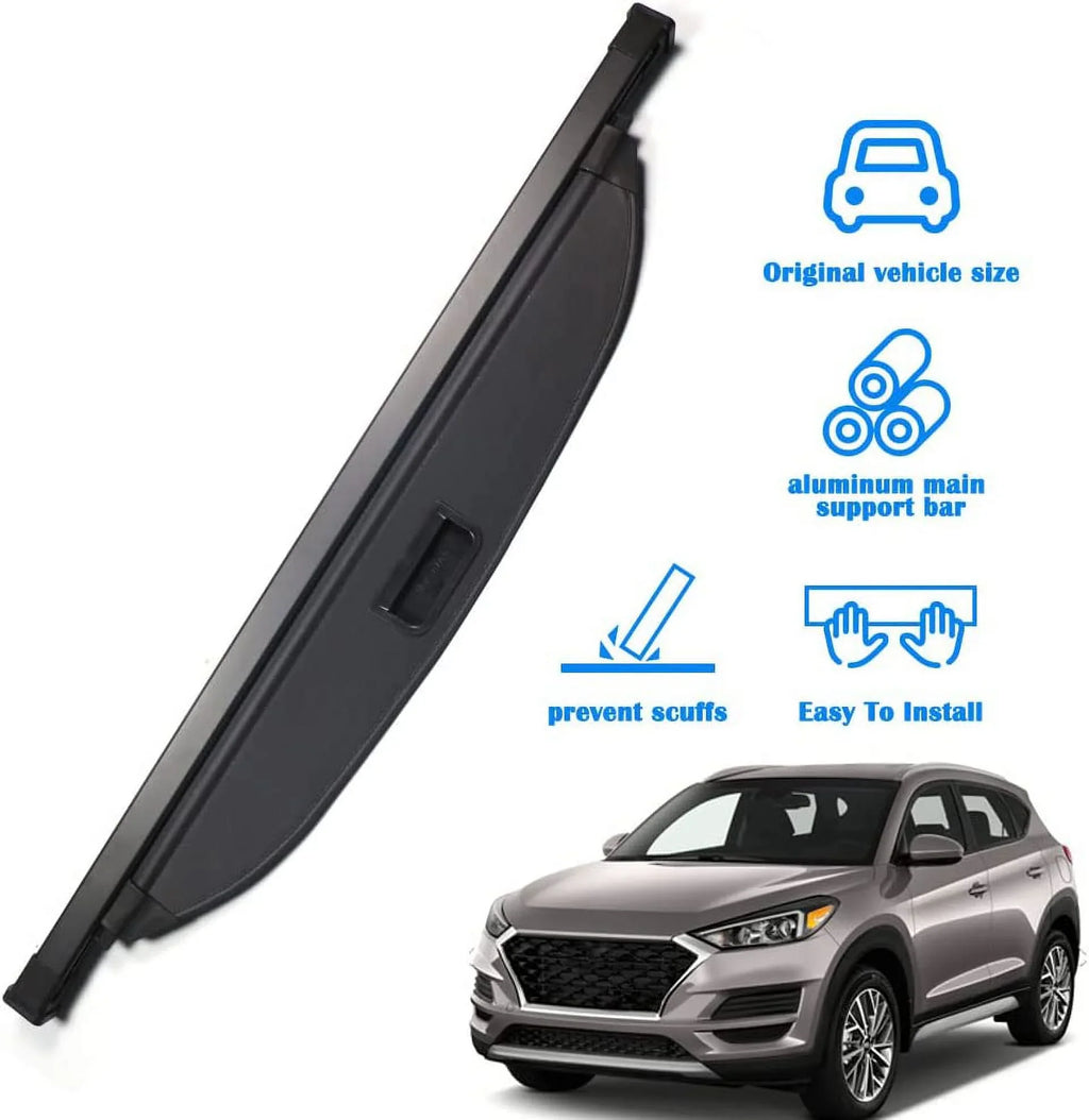 2020 Shield 2017 2018 Black Retractable Fit Cargo 2019 Tucson 2016-2021 Accessory Privacy Shade, Rear Hyundai SUV Tucson Cover for Trunk 2021 2016 Hyundai