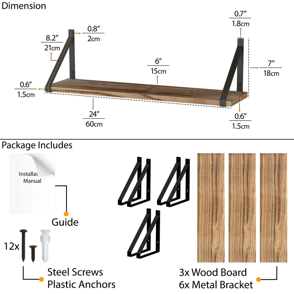 Over Float 3 Organizer, the 24" Bathroom Shelves Wallniture Toilets Shelf Bora Burned, Laundry of Wall Storage Set Natural