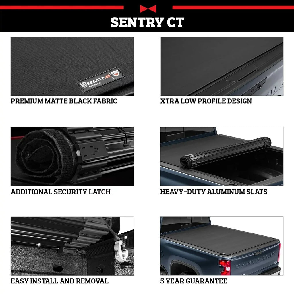 CHEVROLET GMC CT 2019-2023 TruXedo SILVERADO, Truck Tonneau Fits Bed Hard Cover 2019-2023 select: Rolling SIERRA Sentry