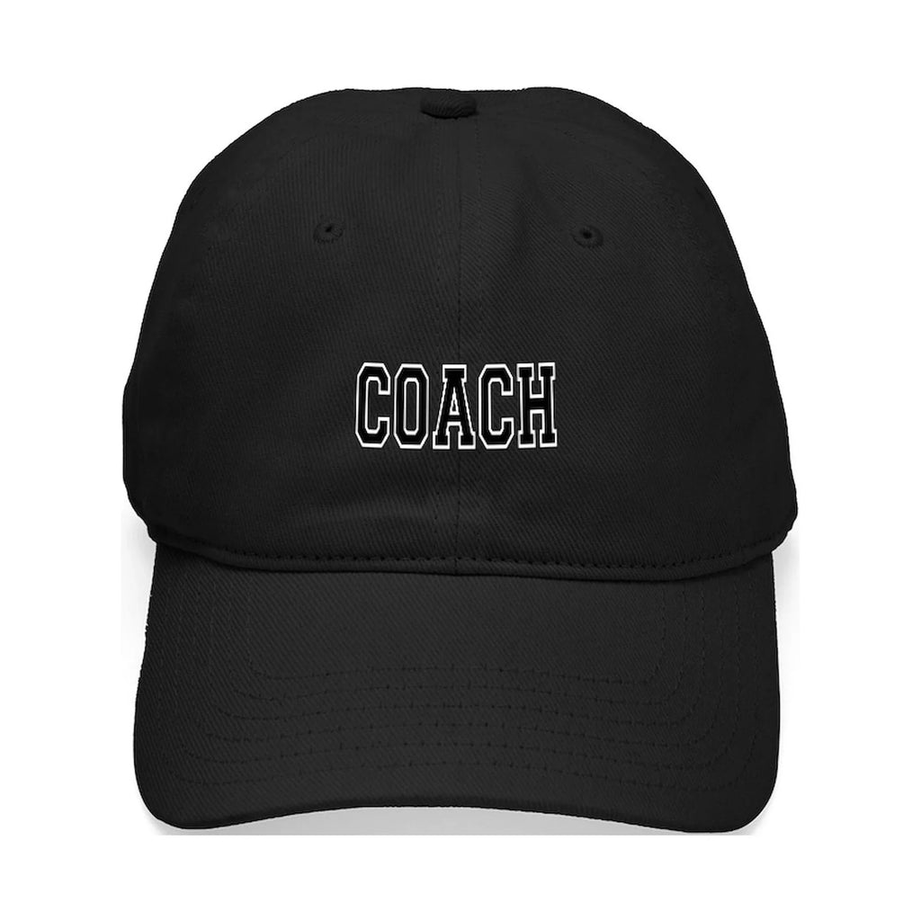 '- Cotton Black Adjustable CafePress Coach Black Hat Canvas - Cap Baseball Printed