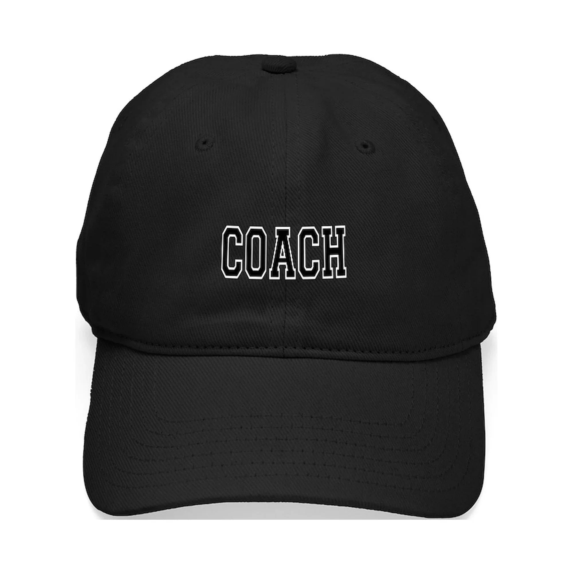 '- Cotton Black Adjustable CafePress Coach Black Hat Canvas - Cap Baseball Printed