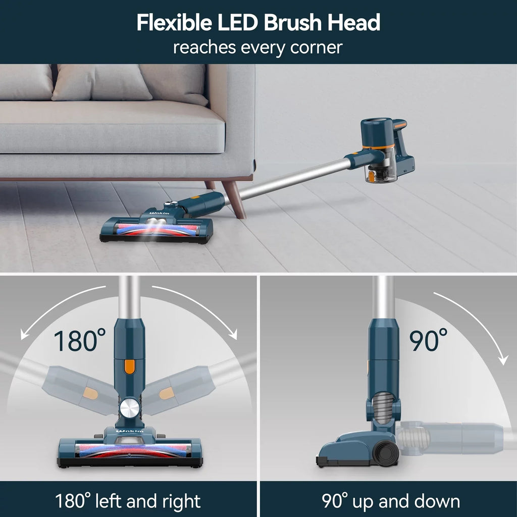 Vacuum 35 Runtime, Hard Powerful Lightweight Stick for to Floor Cordless Cleaner Home mAh up 2200 Vacuum Wnkim with Vacuum Pet Carpet Mins Hair, M5 Battery, 6-in-1 Cleaner,