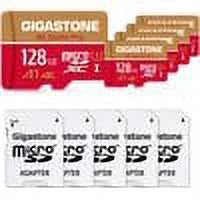 Pro, Switch Run Video 128GB (5x128GB) Recording, Gigastone 4K 5 Nintendo Pack Micro A2 Compatible, SD Card, SDXC R/W to 100/50MB/s, 4K Game App, Micro up