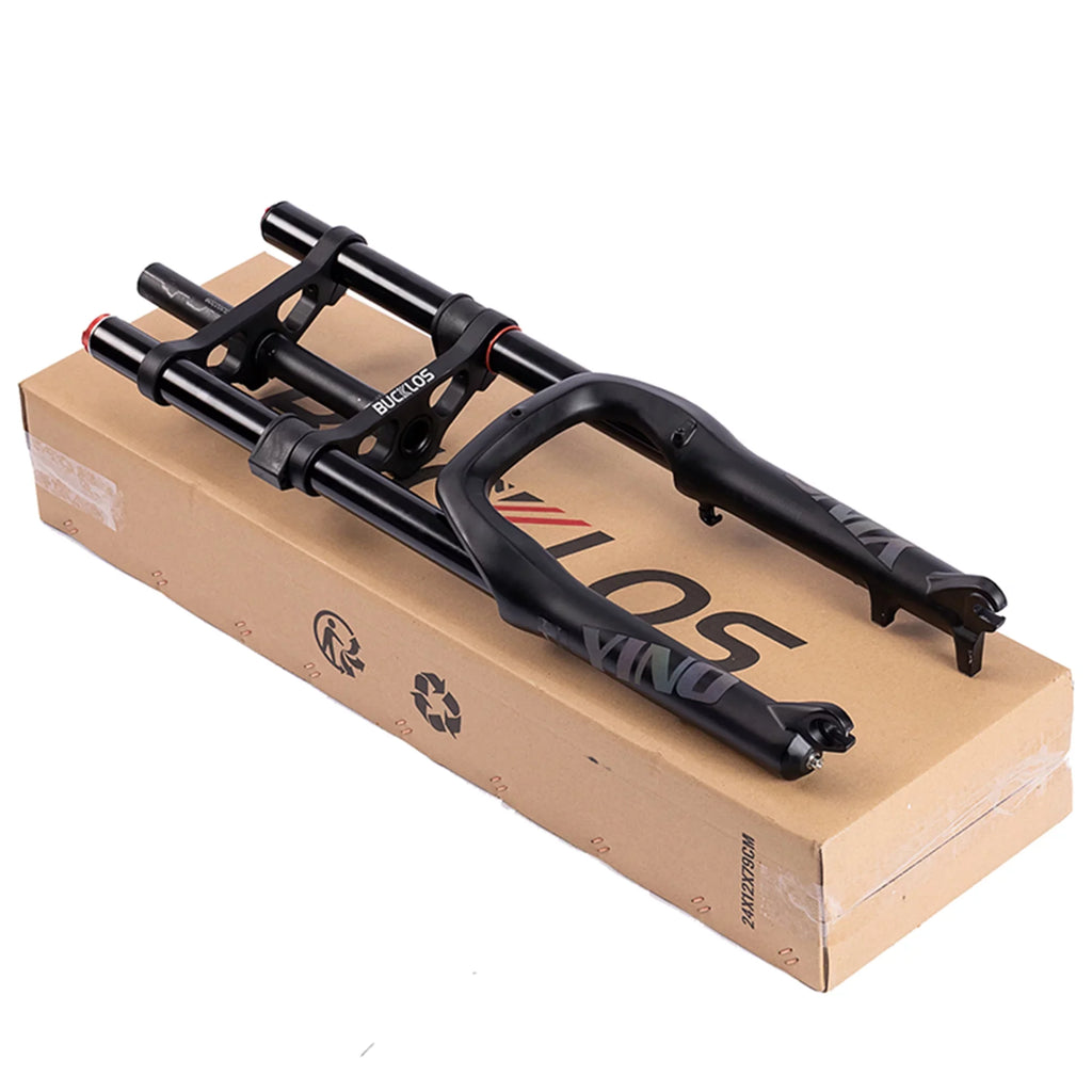 Fork Brake Shoulder Front Single/Double Disc Fork Fat Air 20inch Bicycle Suspension 20*4.0 Fork Bike BUCKLOS 9*135mm Parts Snow
