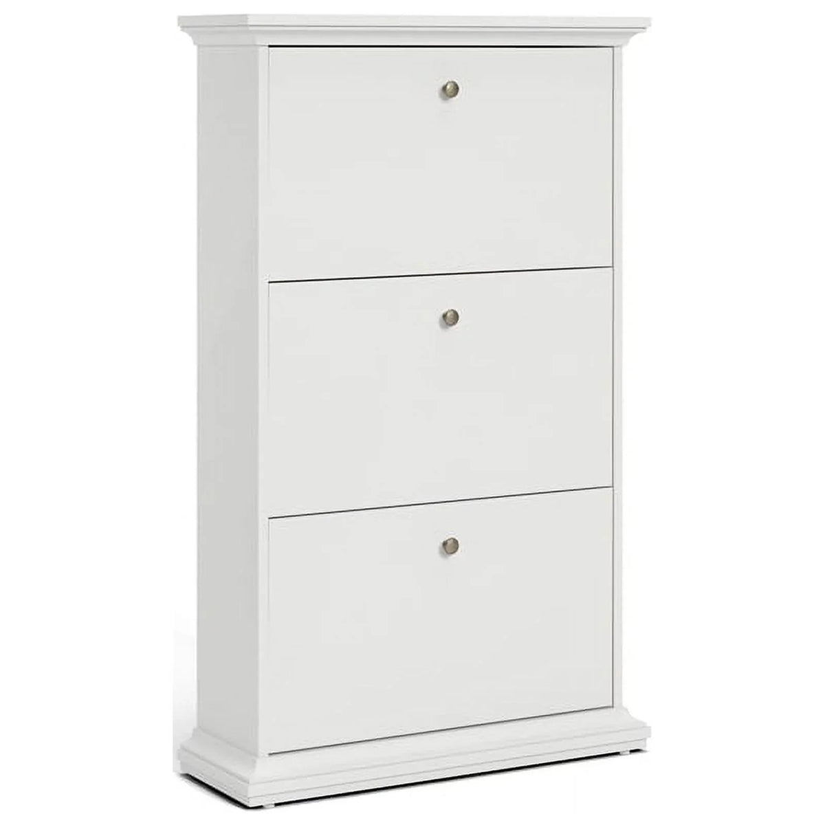Cabinet Contemporary Allora Wood in Shoe White Drawer 3