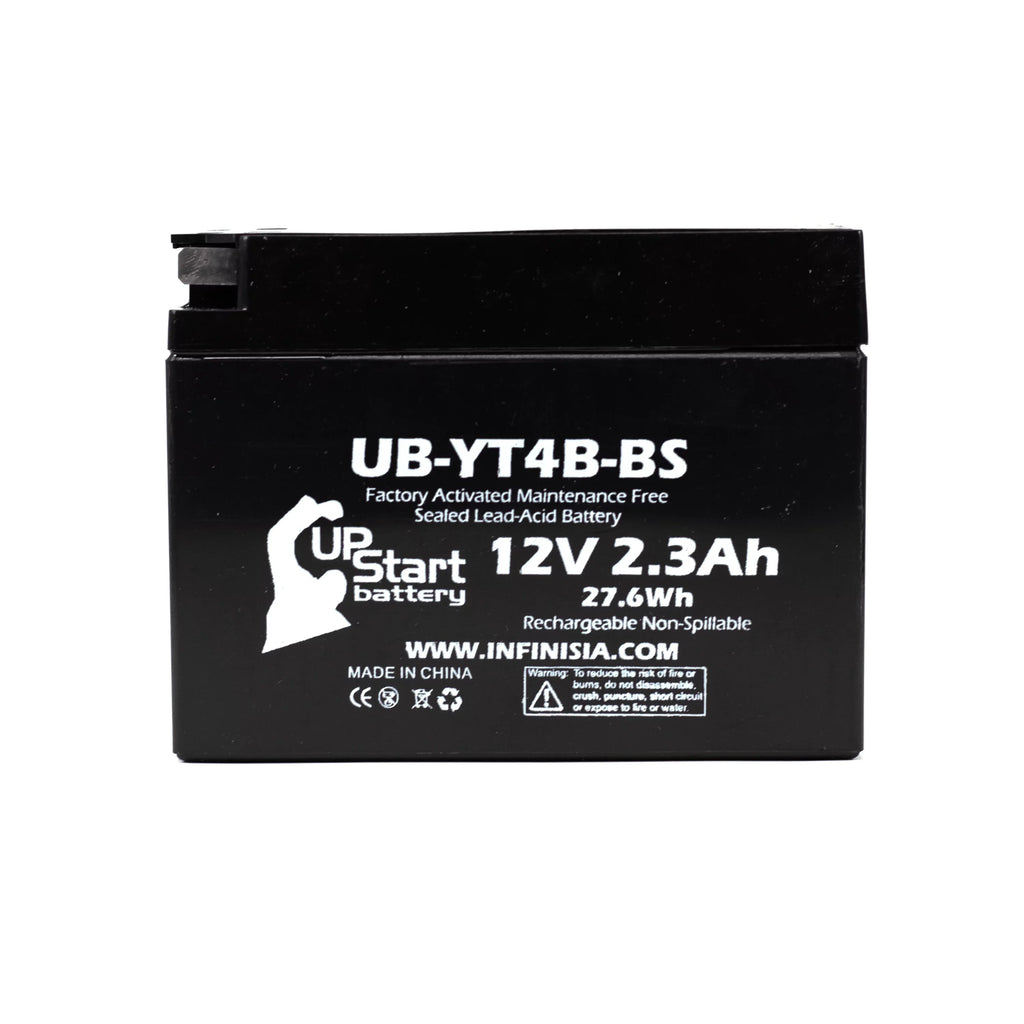 Battery for 400CC Replacement SR400 Battery 5-Pack Factory 2.3Ah, Free, UpStart Motorcycle UB-YT4B-BS - 2001 Yamaha Maintenance 12V, Activated,